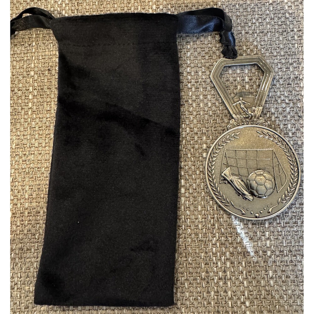 Soccer Medal Bottle Opener, Gifts for Soccer Fans Fathers Day Silver